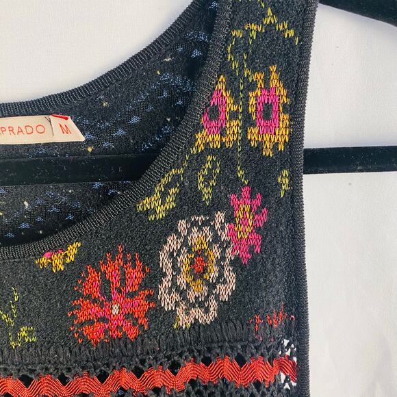 Anthropologie Cecilia Prado Rowan Black Knit Maxi Sweater Dress Medium Boho - Picture 8 of 9